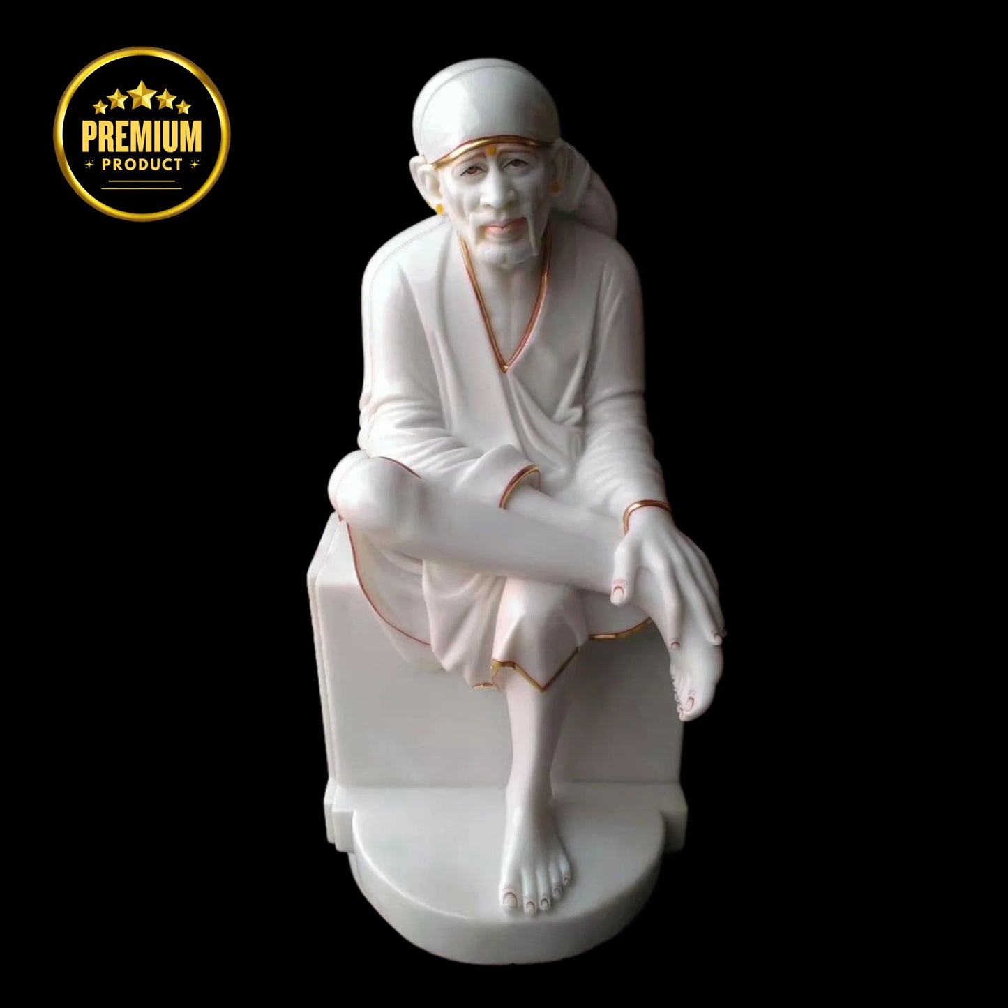 Big Size Sai Baba Marble Murti for Temple