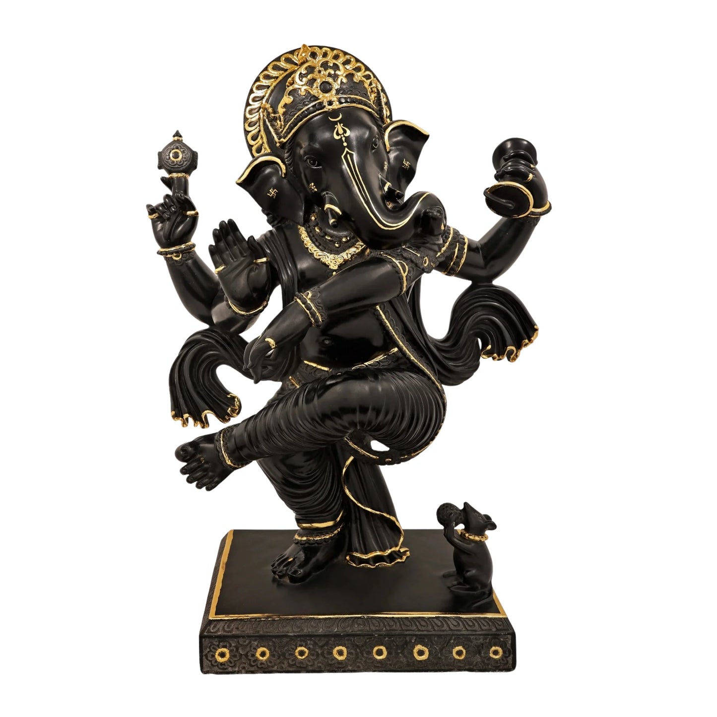 Black marble Ganesh Ji Sculpture for Home Entrance – 30 Inch