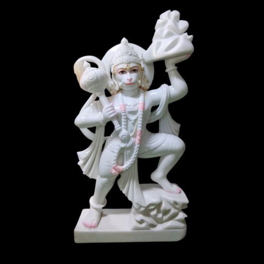 Unique Hanuman Sculpture with Mountain Lift Pose for Spiritual Decor