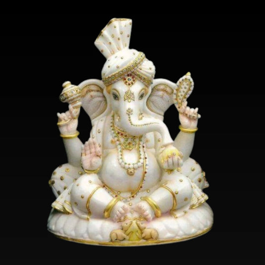 Detailed Carved Vinayaka Idol for Interior Decor – 12 Inch