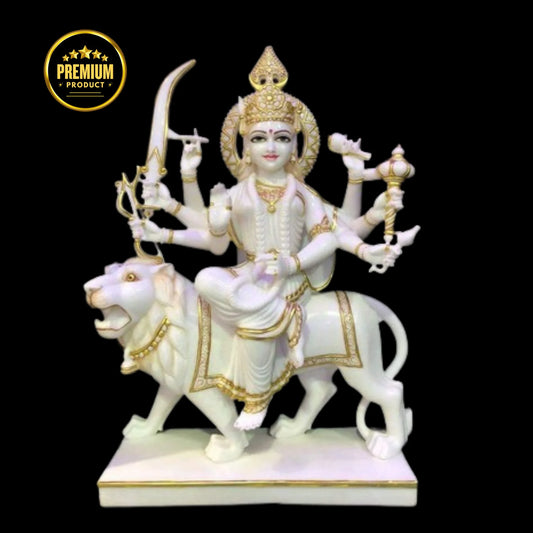Artistic Durga Maa Design with Decorative Crown and Jewelry
