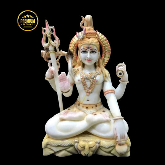 Handcrafted Mahadev Idol with High Gloss Marble Finish