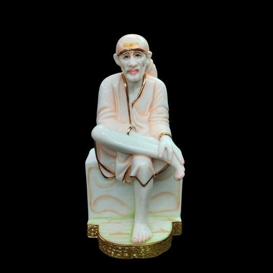 Traditional Sai Baba Marble Sculpture for Worship
