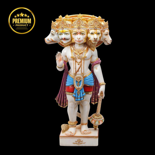 Elegant Panchmukhi Hanuman Ji Murti with Royal Look for Temple Installation