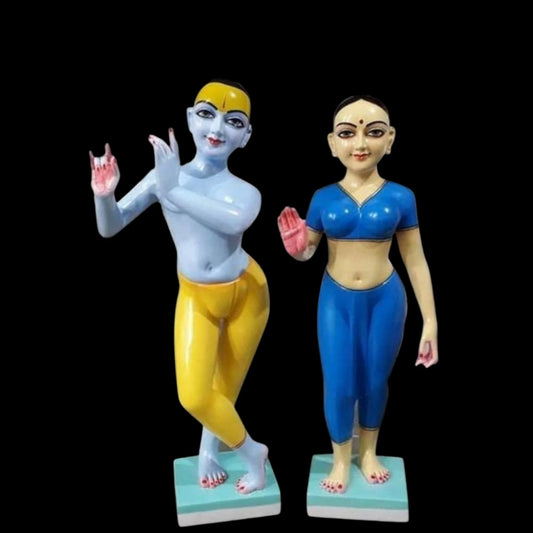 Devotional Radha Krishna Idol Inspired by ISKCON Style Design