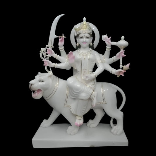 Spiritual Maa Durga for Home Temple with Lion Base Design