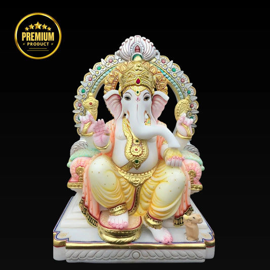 Traditional Ganpati Bappa Idol with Fine Finish – 18 Inch