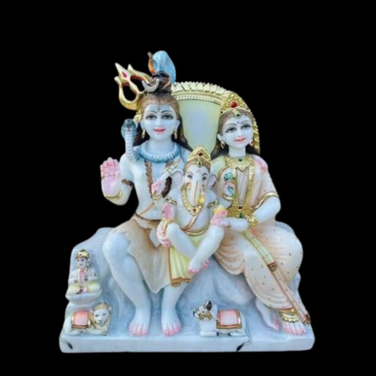 Compact Size Shiv Parivar Idol for Mandir and Home Decor